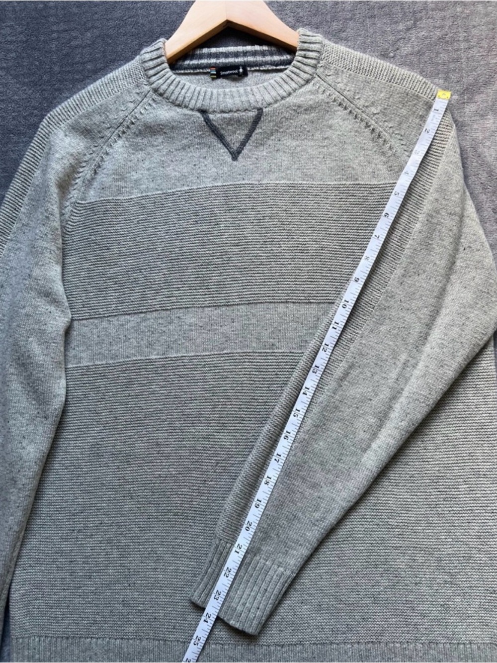 Smartwool Ripple Ridge Crew Neck Sweater Men's Sz M Merino Wool Blend Gray Soft - Picture 5 of 11